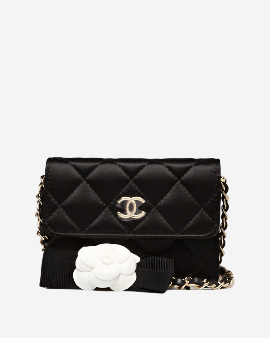 Bolsa Chanel Camelia Satín Mini WOC